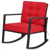 PE rattan wicker rocking chair