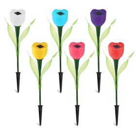 Solar garden tulip flower lights