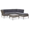 6 piece PE rattan patio sofa set