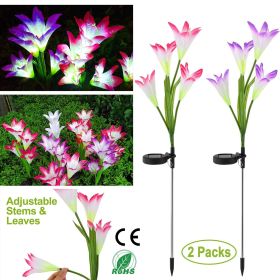 LIFELIKE LILY FLOWER SOLAR GARDEN LIGHTS