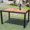 Acacia wood table top with chair