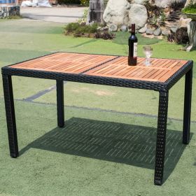 Acacia wood table top with chair