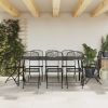 9 Pieces Patio Dining Set: Patio furniture set consists of 1 table, 8 chairs and 8 removable seat cushions.