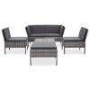 6 piece PE rattan patio sofa set