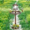 51*51*106cm Plastic Round Birdbath with Solar Light