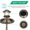51*51*106cm Plastic Round Birdbath with Solar Light