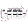 9 Pieces Patio Dining Set: Patio furniture set consists of 1 table, 8 chairs and 8 removable seat cushions.