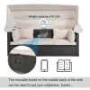 U_Style Outdoor Patio Rectangle Daybed with Retractable Canopy, Wicker Furniture Sectional Seating with Washable Cushions, Backyard, Porch