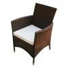 This exquisitely designed rattan patio furniture set consists of 1 table, 8 chairs and 8 removable seat cushions,