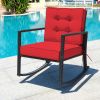 PE rattan wicker rocking chair