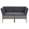6 piece PE rattan patio sofa set