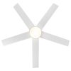 52 in. Outdoor/Indoor Integrated Light Kit Glam Matte White Ceiling Fan with 5 Revesible Plywood Blades, Remote Control