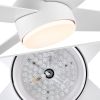 52 in. Outdoor/Indoor Integrated Light Kit Glam Matte White Ceiling Fan with 5 Revesible Plywood Blades, Remote Control