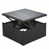 U_Style Outdoor Patio Rectangle Daybed with Retractable Canopy, Wicker Furniture Sectional Seating with Washable Cushions, Backyard, Porch