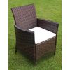 This exquisitely designed rattan patio furniture set consists of 1 table, 8 chairs and 8 removable seat cushions,