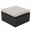 U_Style Outdoor Patio Rectangle Daybed with Retractable Canopy, Wicker Furniture Sectional Seating with Washable Cushions, Backyard, Porch