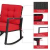 PE rattan wicker rocking chair