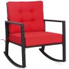 PE rattan wicker rocking chair