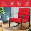 PE rattan wicker rocking chair
