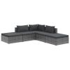 Anthracite patio garden sofa set, with thickly padded and removable cushions and pillows