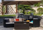 Rectangular gas fire pit table