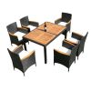 Acacia wood table top with chair