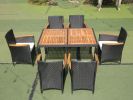 Acacia wood table top with chair