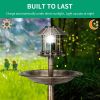 51*51*106cm Plastic Round Birdbath with Solar Light
