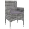 Stylish patio dining set with 6 cushioned chairs.