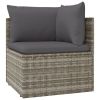Poly rattan patio lounge set, table and 8 chairs with cushions.