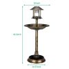 51*51*106cm Plastic Round Birdbath with Solar Light