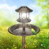 51*51*106cm Plastic Round Birdbath with Solar Light