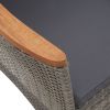 Poly rattan patio dining set, table and 8 chairs with cushions.