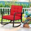PE rattan wicker rocking chair
