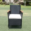 Acacia wood table top with chair