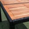 Acacia wood table top with chair