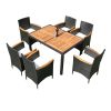 Acacia wood table top with chair