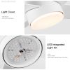 52 in. Outdoor/Indoor Integrated Light Kit Glam Matte White Ceiling Fan with 5 Revesible Plywood Blades, Remote Control