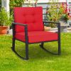 PE rattan wicker rocking chair