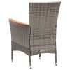 Poly rattan patio dining set, table and 8 chairs with cushions.
