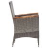 Poly rattan patio dining set, table and 8 chairs with cushions.