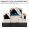 U_Style Outdoor Patio Rectangle Daybed with Retractable Canopy, Wicker Furniture Sectional Seating with Washable Cushions, Backyard, Porch