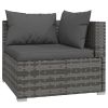 Anthracite patio garden sofa set, with thickly padded and removable cushions and pillows