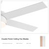 52 in. Outdoor/Indoor Integrated Light Kit Glam Matte White Ceiling Fan with 5 Revesible Plywood Blades, Remote Control