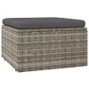 Poly rattan patio lounge set, table and 8 chairs with cushions.