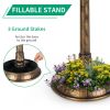 51*51*106cm Plastic Round Birdbath with Solar Light