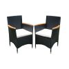 Acacia wood table top with chair