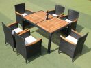 Acacia wood table top with chair