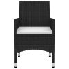 Rattan patio furniture set consists of 1 table, 8 chairs and 8 removable seat cushions.