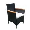 Acacia wood table top with chair